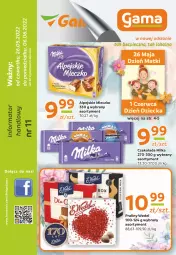 Gazetka promocyjna Gama - Gazetka Gama - Gazetka - ważna od 26.05 do 26.05.2023 - strona 1 - produkty: Piec, Praliny, O nas, Mleczko, Czekolada, Milka, Fa