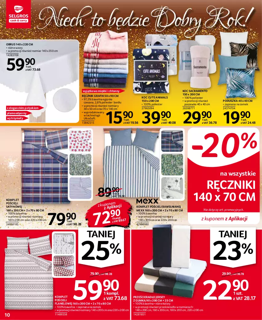 Gazetka promocyjna Selgros - Oferta przemysłowa - ważna 27.12 do 05.01.2021 - strona 10 - produkty: Gra, Koc, Komplet pościeli, Mexx, Obrus, Poduszka, Por, Pościel, Poszewka, Prześcieradło, Ręcznik, Wełna