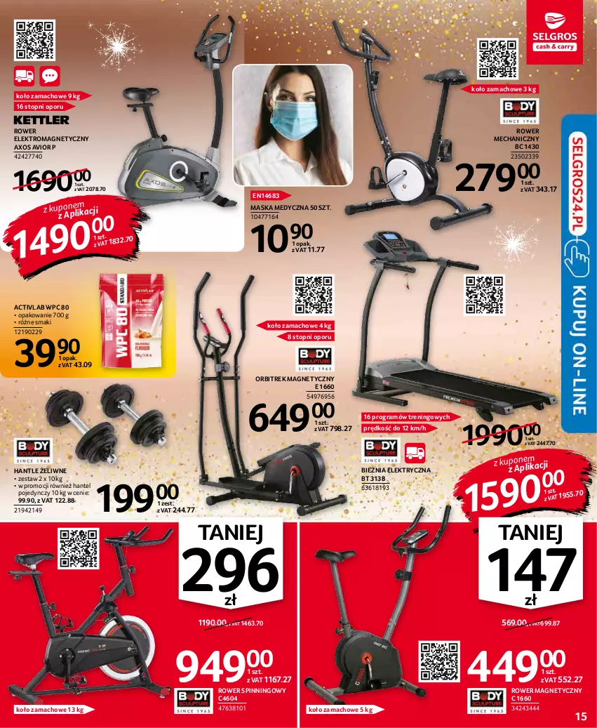 Gazetka promocyjna Selgros - Oferta przemysłowa - ważna 27.12 do 05.01.2021 - strona 15 - produkty: Bieżnia, Gra, Maska, Maska medyczna, Orbit, Orbitrek, Por, Rower, Top