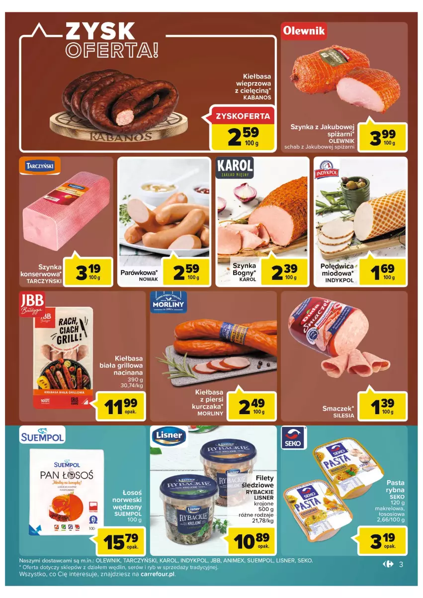 Gazetka promocyjna Carrefour - Gazetka Market - ważna 31.05 do 11.06.2022 - strona 3 - produkty: Grill, Kabanos, Kiełbasa, Kiełbasa biała, Lisner, NOWAK, Olewnik, Ryba, SEKO, Ser, Sos, Suempol, Szynka, Tarczyński