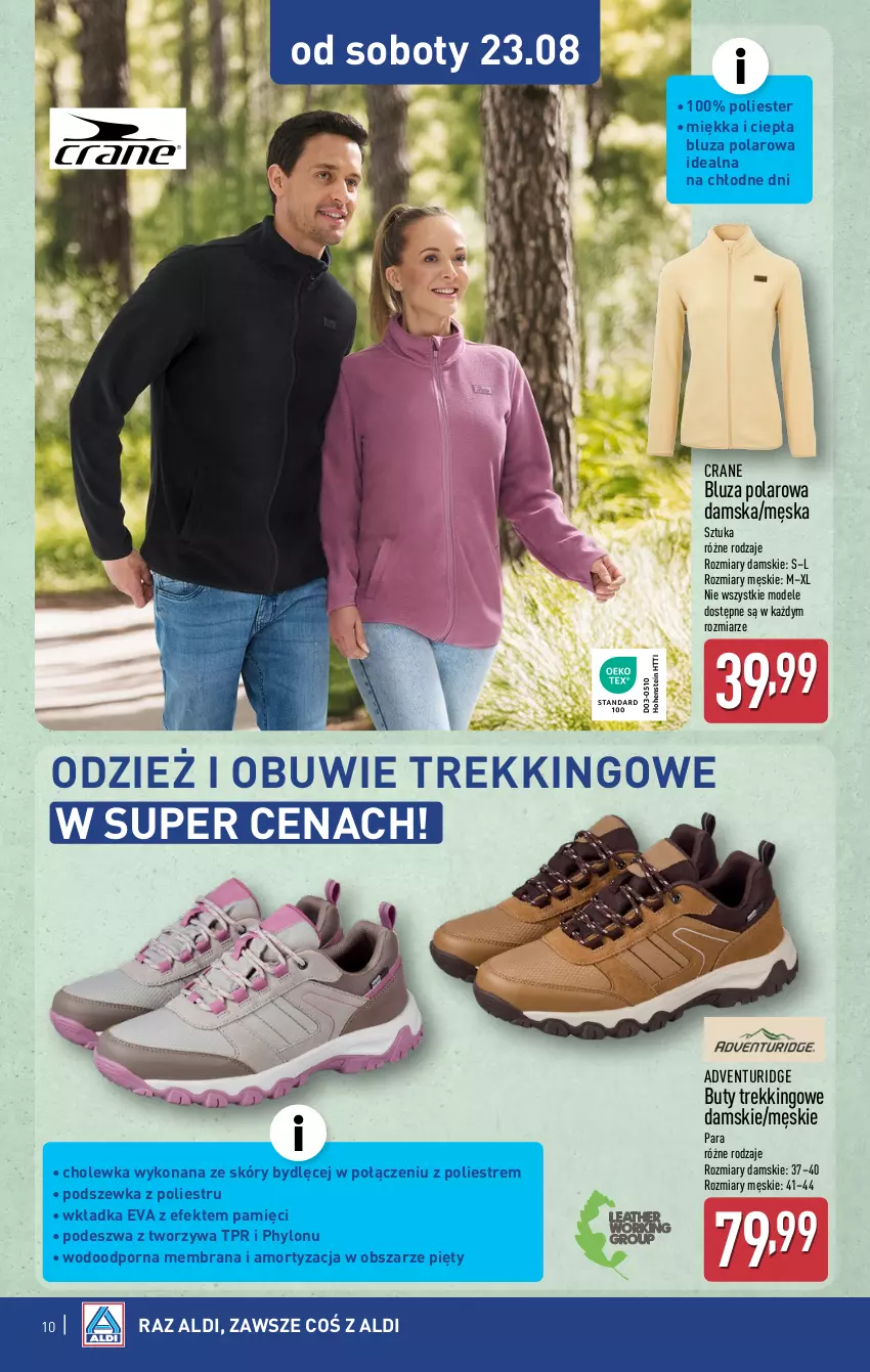 Gazetka promocyjna Aldi - Artykuły przemysłowe i tekstylia - ważna 20.08 do 23.08.2025 - strona 10 - produkty: Bluza, Bluza polarowa, Buty, Obuwie, Por