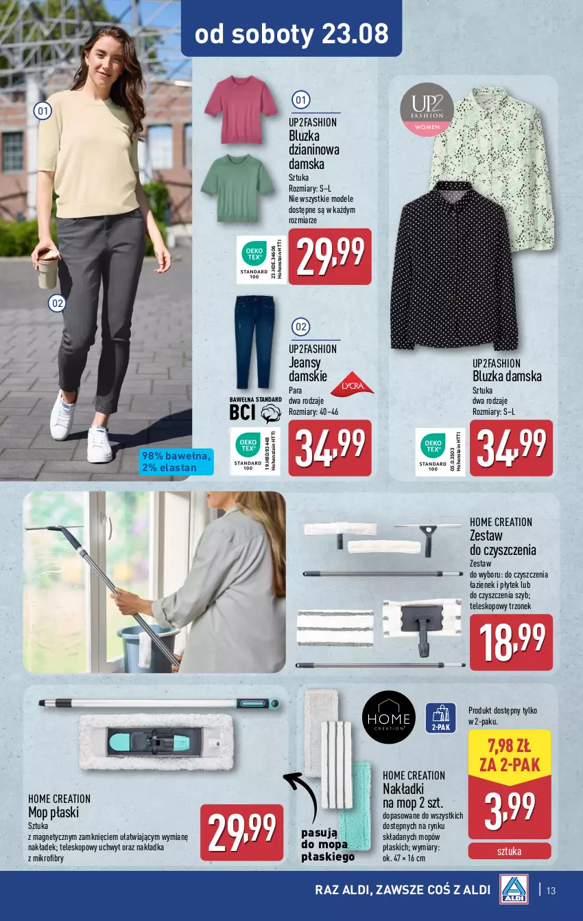 Gazetka promocyjna Aldi - Artykuły przemysłowe i tekstylia - ważna 20.08 do 23.08.2025 - strona 13 - produkty: Fa, Mop, Teleskop, Wełna