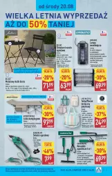 Gazetka promocyjna Aldi - Artykuły przemysłowe i tekstylia - Gazetka - ważna od 23.08 do 23.08.2025 - strona 3 - produkty: Krzesło ogrodowe, Gra, Stolik, Sekator, Plecak, Torba, Krzesło, Waga, Lampa