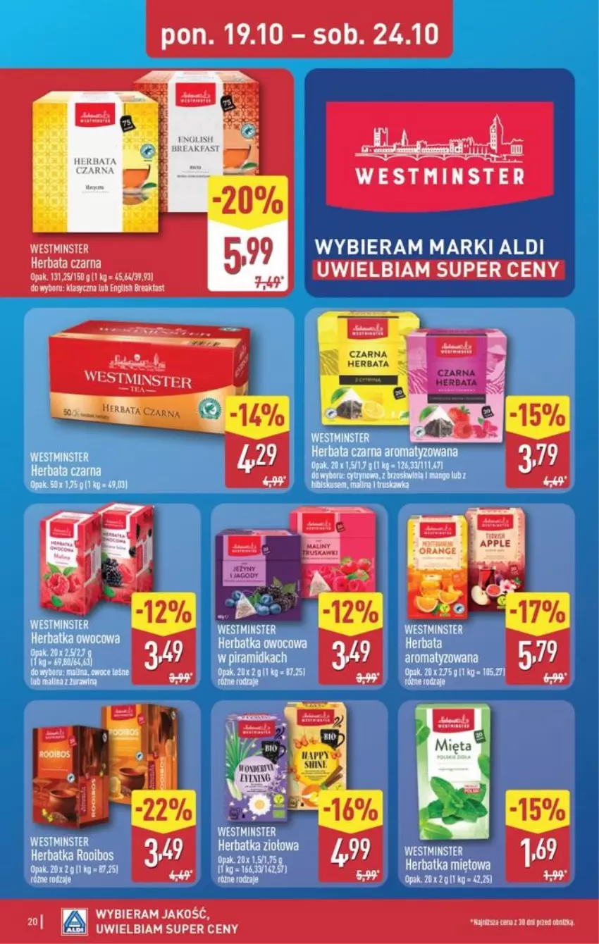 Gazetka promocyjna Aldi - Pełna oferta - ważna 19.10 do 24.10.2026 - strona 20 - produkty: Herbata, Herbata czarna