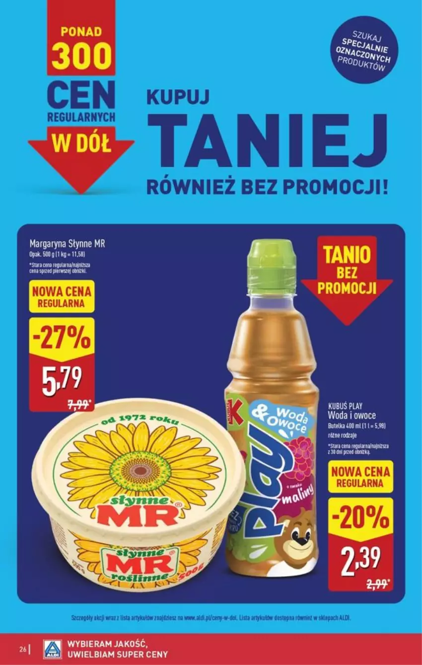 Gazetka promocyjna Aldi - Pełna oferta - ważna 19.10 do 24.10.2026 - strona 26 - produkty: Margaryna, Owoce, Słynne, Woda