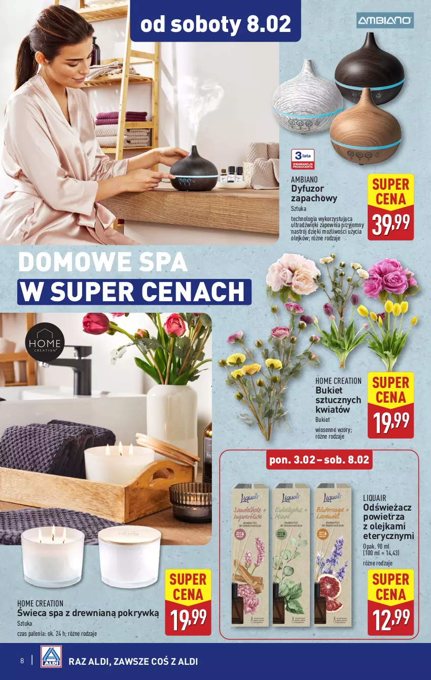 Gazetka promocyjna Aldi - Artykuły przemysłowe i tekstylia - ważna 29.01 do 01.02.2025 - strona 8 - produkty: Bukiet, Dyfuzor zapachowy, Odświeżacz powietrza, Olej