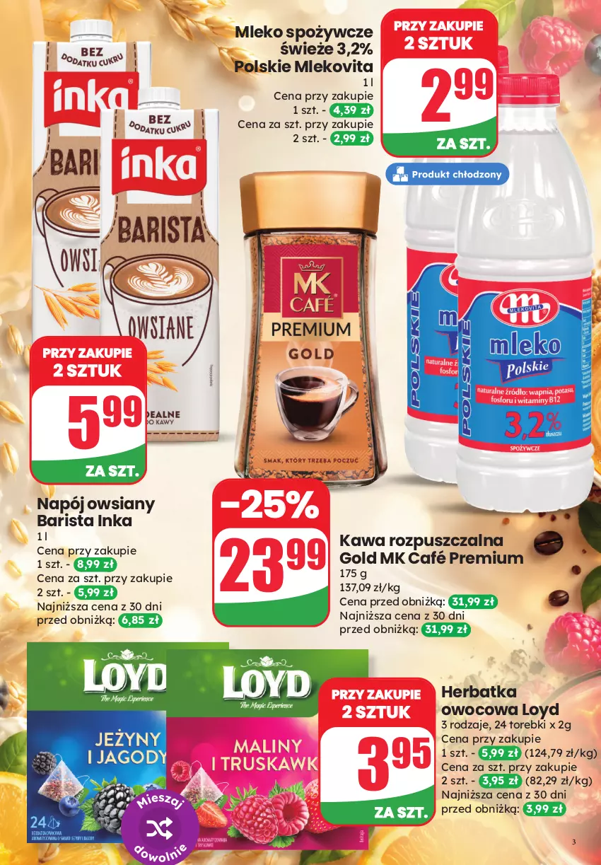 Gazetka promocyjna Dino - Weekendowe okazje - ważna 17.07 do 18.07.2026 - strona 3 - produkty: Inka, Kawa, Kawa rozpuszczalna, Loyd, Mleko, Mlekovita, Napój