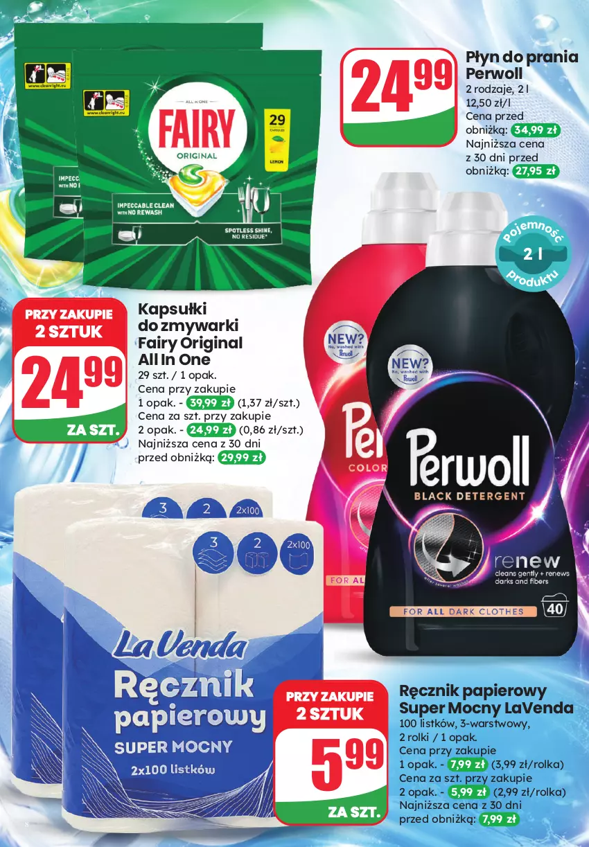 Gazetka promocyjna Dino - Weekendowe okazje - ważna 17.07 do 18.07.2026 - strona 8 - produkty: Fa, Fairy, Gin, Papier, Perwoll, Płyn do prania, Ręcznik, Rolki, Zmywarki