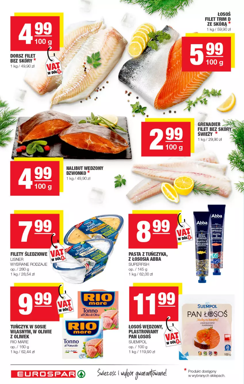 Gazetka promocyjna Spar - EuroSpar - ważna 11.09 do 21.09.2022 - strona 10 - produkty: Dorsz, Grenadier, Halibut, LG, Lisner, Rio Mare, Sos, Suempol, Tuńczyk