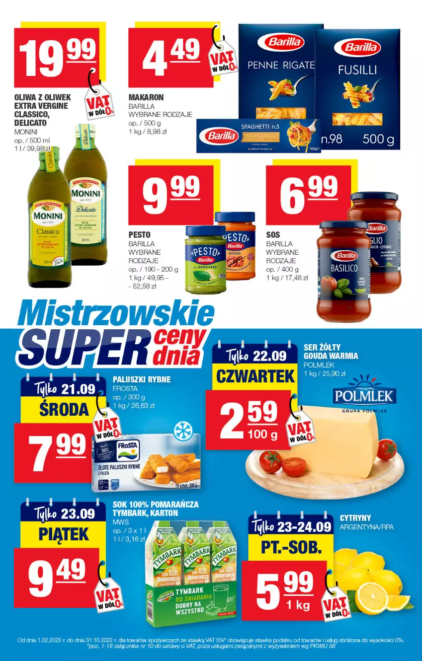 Gazetka promocyjna Spar - EuroSpar - ważna 11.09 do 21.09.2022 - strona 11 - produkty: Barilla, Gin, Makaron, Monini, Oliwa, Oliwa z oliwek, Pesto