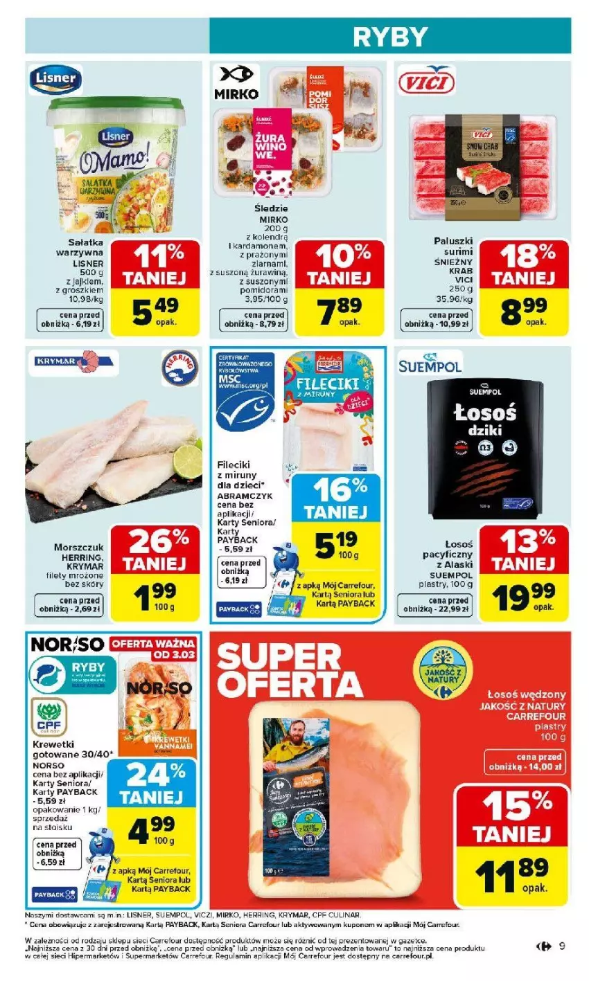 Gazetka promocyjna Carrefour - Gazetka Carrefour, Market od poniedziałku! - ważna 02.03 do 07.03.2026 - strona 11 - produkty: Dzieci, Fa, Krewetki, Lisner, Sałat, Sałatka, Suempol