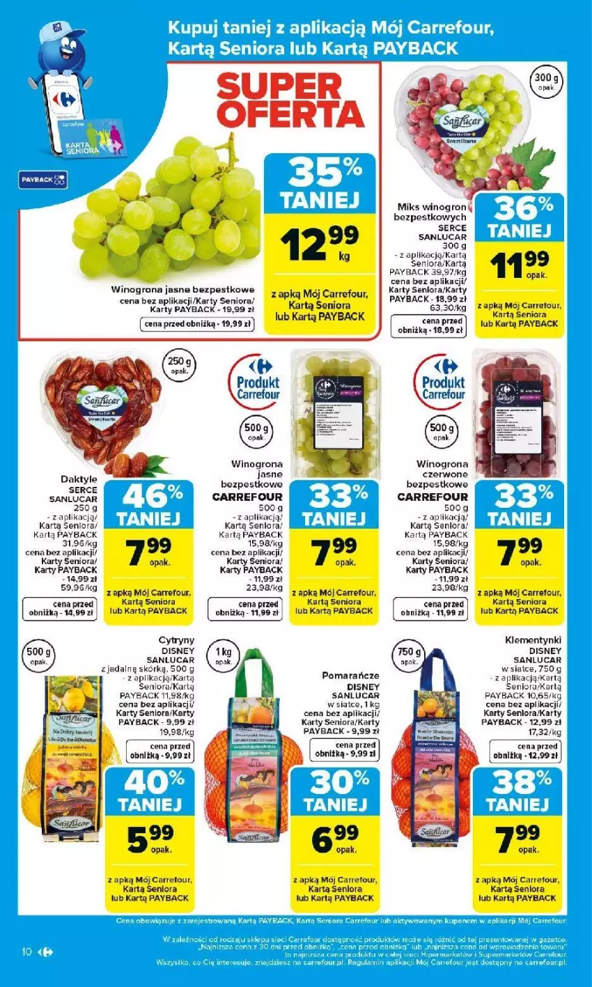 Gazetka promocyjna Carrefour - Gazetka Carrefour, Market od poniedziałku! - ważna 02.03 do 07.03.2026 - strona 12 - produkty: Cytryny, Disney, Fa, Klementynki, Pomarańcze, Ser, Wino, Winogrona