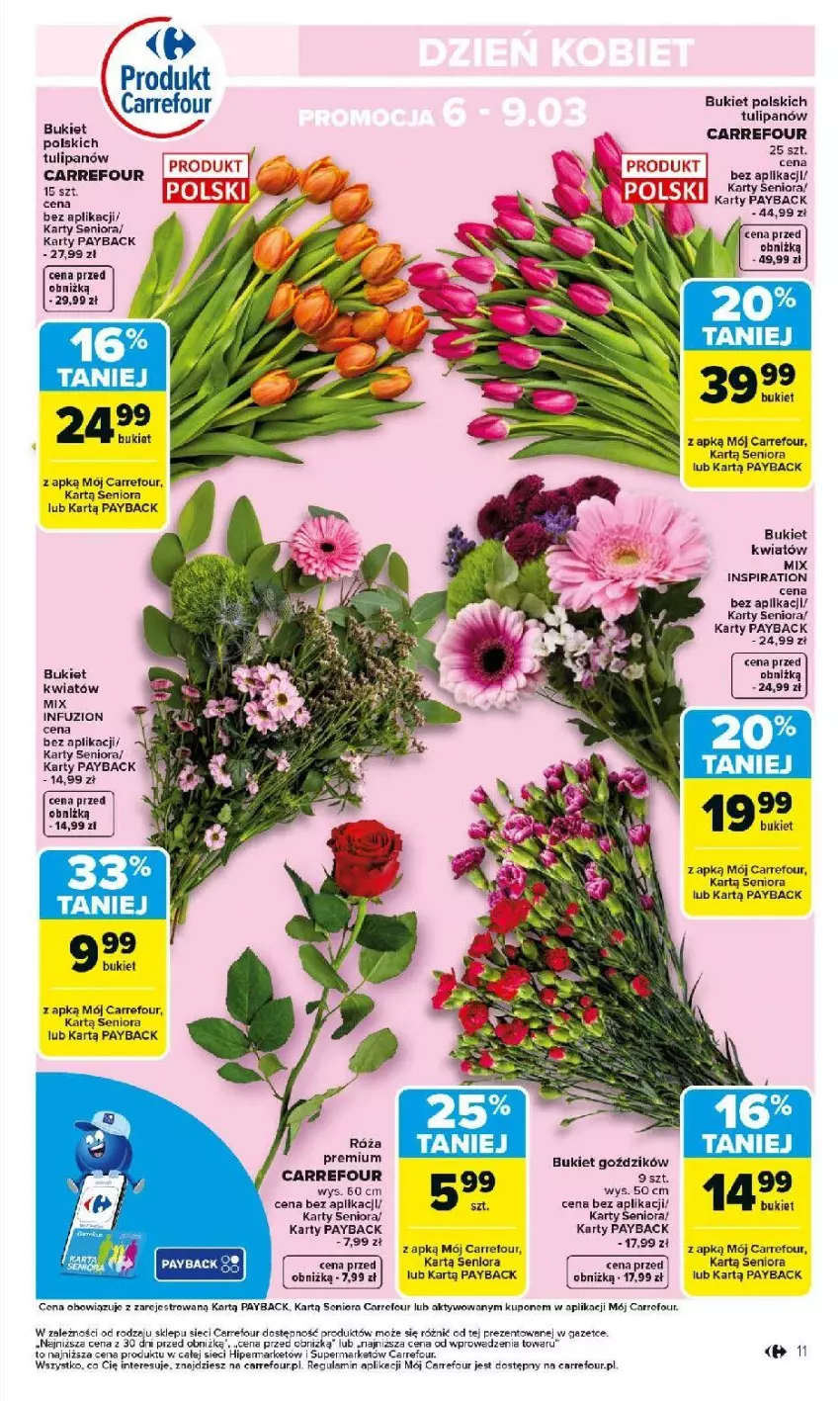 Gazetka promocyjna Carrefour - Gazetka Carrefour, Market od poniedziałku! - ważna 02.03 do 07.03.2026 - strona 13 - produkty: Bukiet, Fa, NBA, Róża, Tulipan
