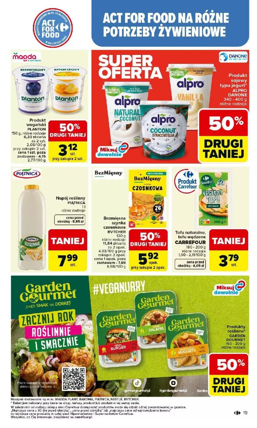 Gazetka promocyjna Carrefour - Gazetka Carrefour, Market od poniedziałku! - ważna 02.03 do 07.03.2026 - strona 21 - produkty: Danone, Napój, Piątnica, Szynka, Tofu, Waga