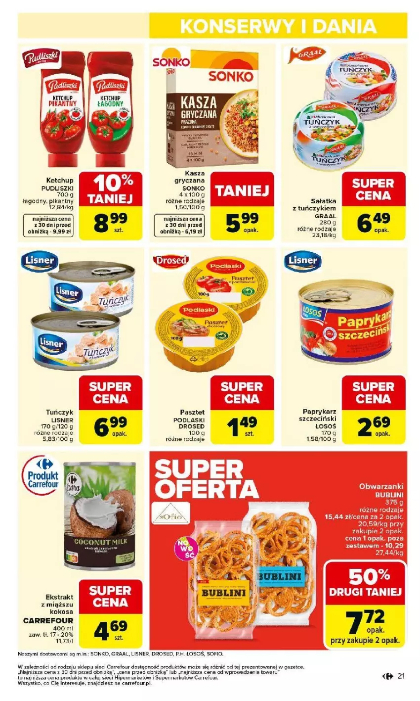 Gazetka promocyjna Carrefour - Gazetka Carrefour, Market od poniedziałku! - ważna 02.03 do 07.03.2026 - strona 23 - produkty: Fa, Gra, Graal, Gry, Kokos, Lisner, NOWAK, Papryka, Pasztet, Pudliszki, Sałat, Sałatka, Sonko, Tuńczyk