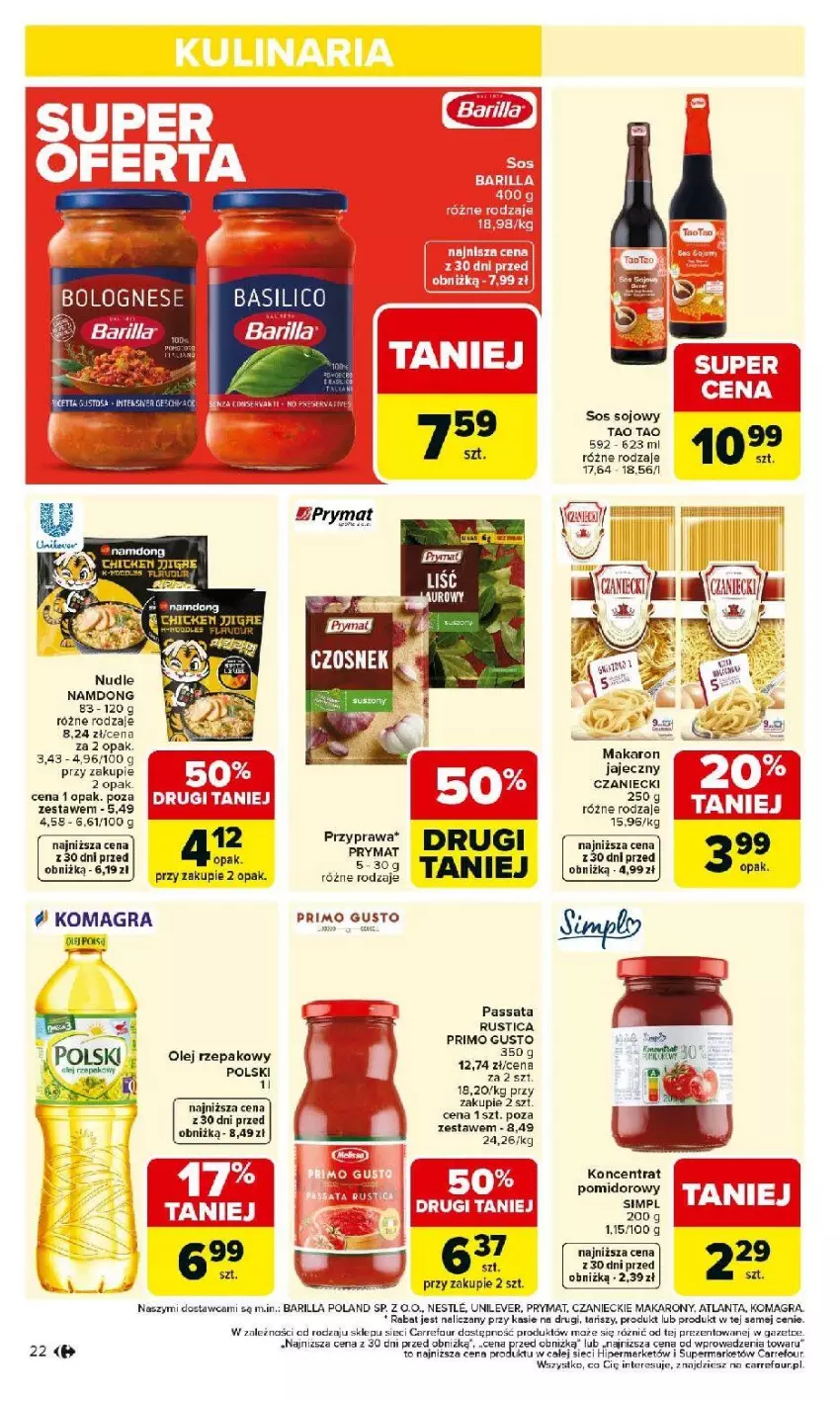 Gazetka promocyjna Carrefour - Gazetka Carrefour, Market od poniedziałku! - ważna 02.03 do 07.03.2026 - strona 24 - produkty: Barilla, Fa, Gra, Makaron, Prymat, Rust, Sos, Sos sojowy