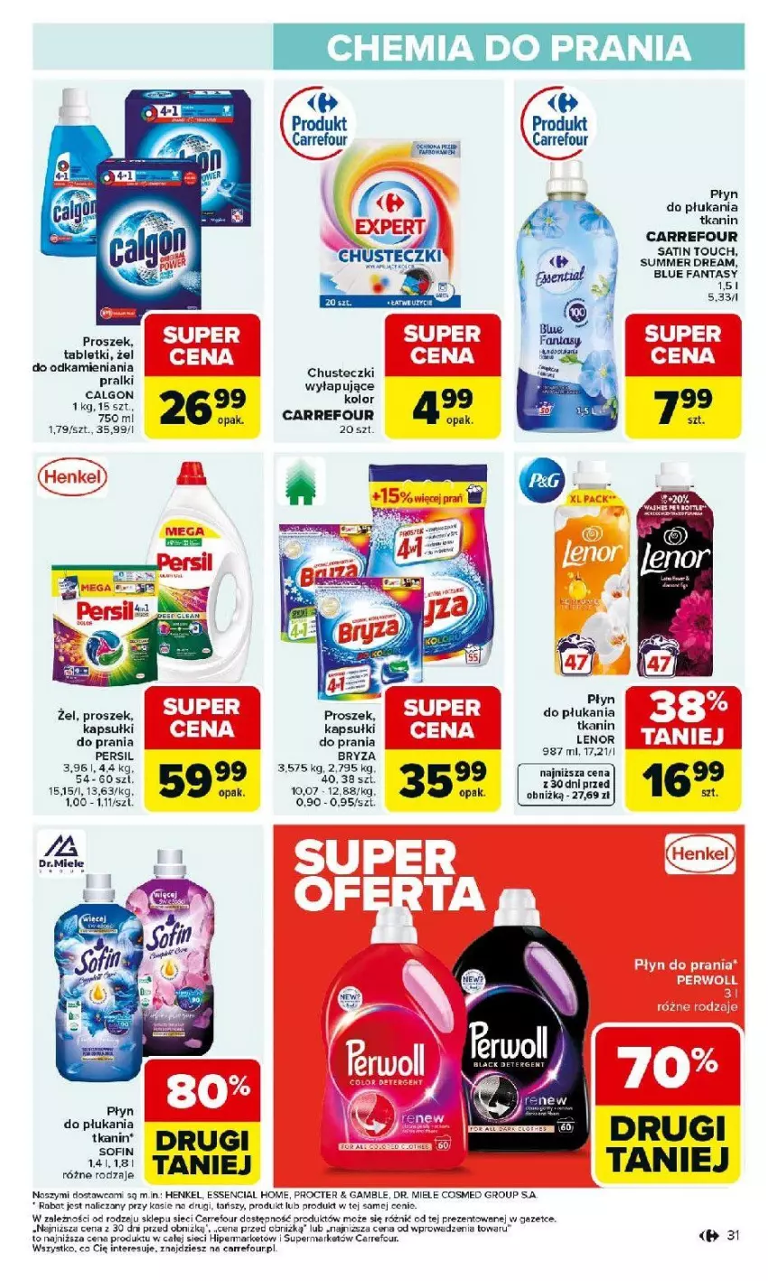 Gazetka promocyjna Carrefour - Gazetka Carrefour, Market od poniedziałku! - ważna 02.03 do 07.03.2026 - strona 33 - produkty: Bryza, Chusteczki, Fa, Fanta, Lenor, Płyn do płukania, Pralki, Sati, Tablet