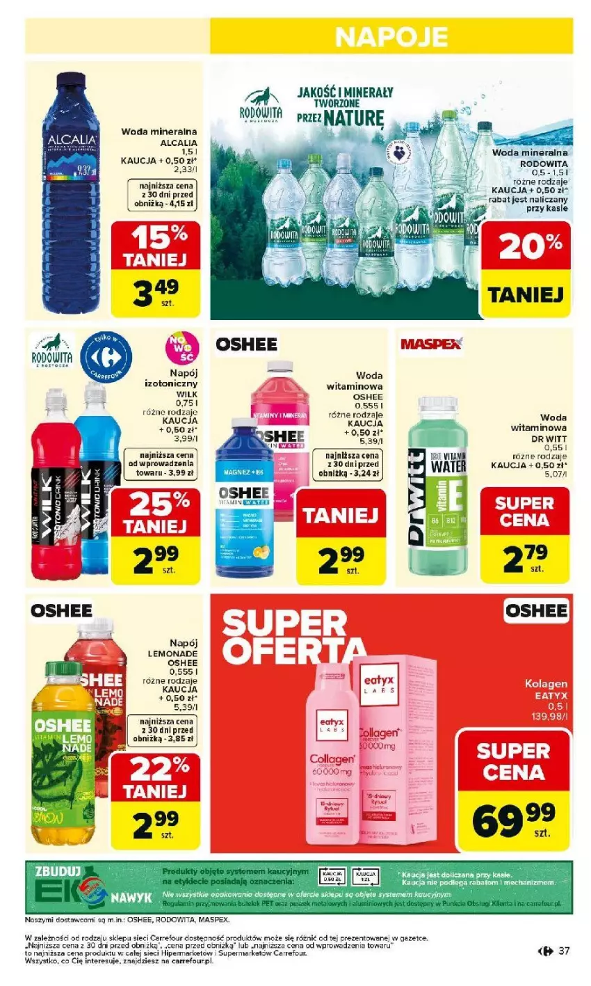 Gazetka promocyjna Carrefour - Gazetka Carrefour, Market od poniedziałku! - ważna 02.03 do 07.03.2026 - strona 39 - produkty: Kaki, Napój, Oshee, Woda, Woda mineralna