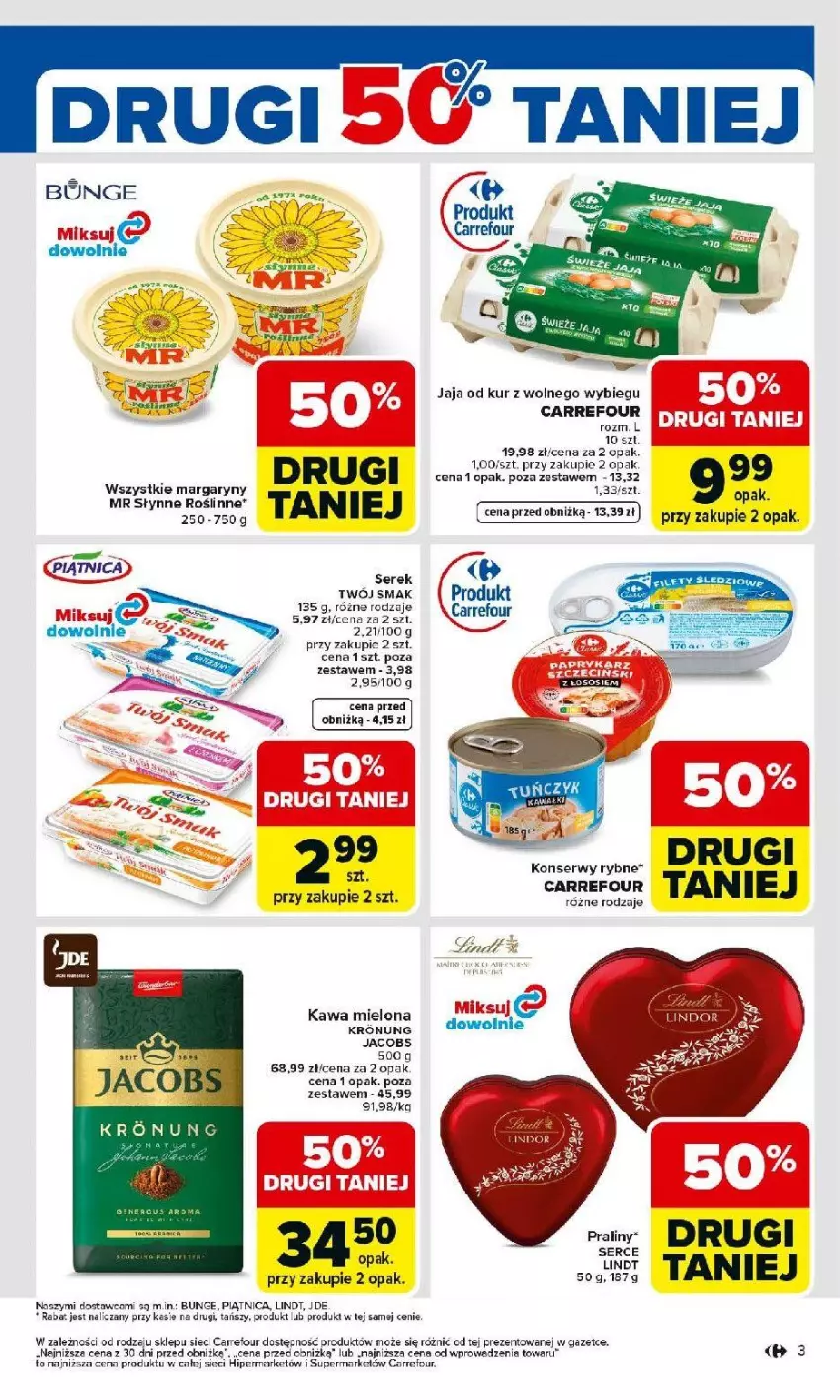 Gazetka promocyjna Carrefour - Gazetka Carrefour, Market od poniedziałku! - ważna 02.03 do 07.03.2026 - strona 5 - produkty: Fa, Gry, Jacobs, Kawa, Kawa mielona, Lindt, Piątnica, Praliny, Ser, Serek, Słynne, Twój Smak