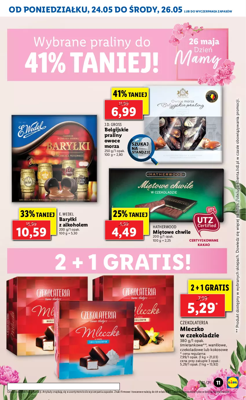 Gazetka promocyjna Lidl - GAZETKA - ważna 24.05 do 26.05.2021 - strona 11 - produkty: Alkohole, Baryłki, E. Wedel, Gra, Kakao, Kokos, LG, Mleczko, Owoce, Praliny