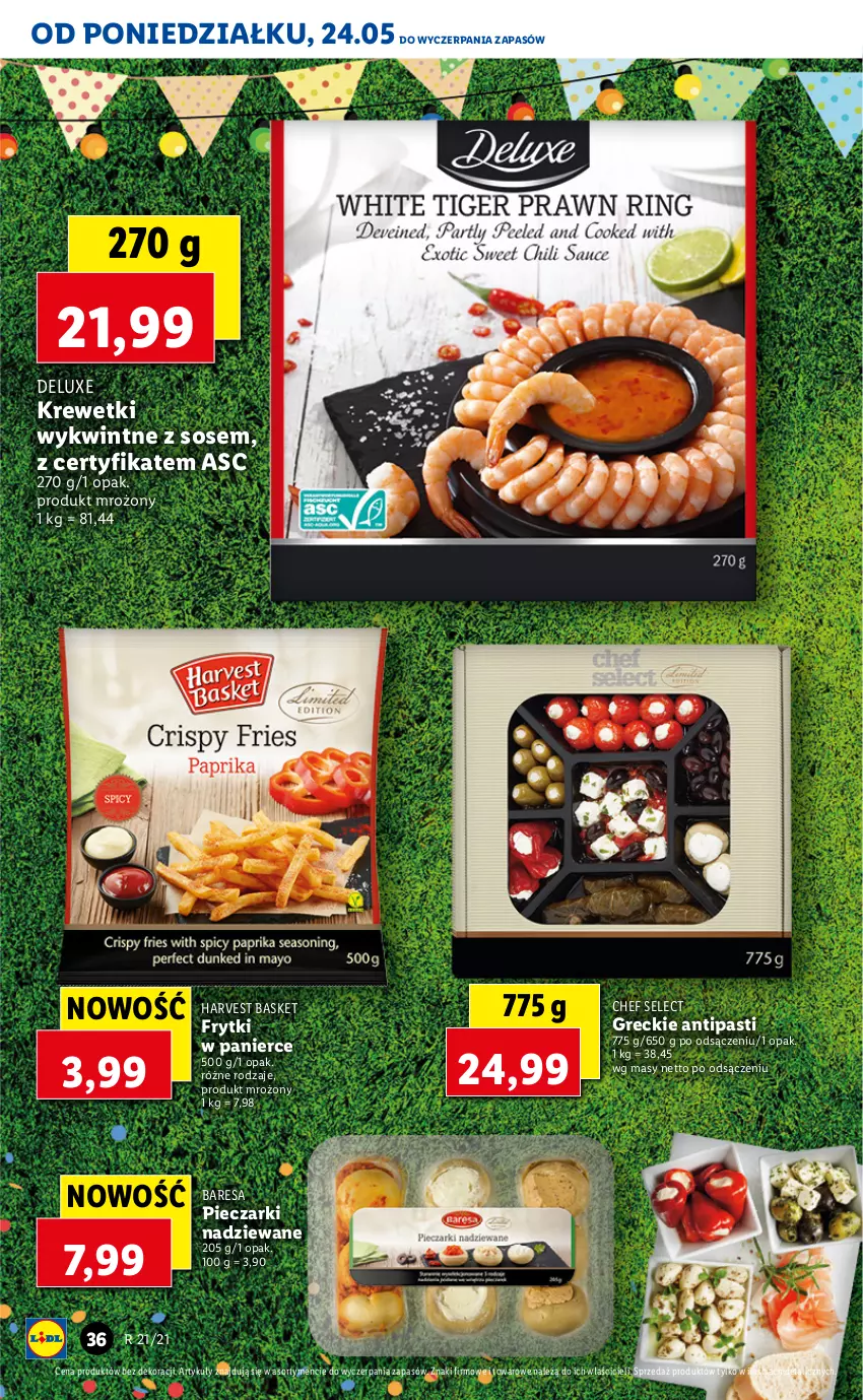 Gazetka promocyjna Lidl - GAZETKA - ważna 24.05 do 26.05.2021 - strona 36 - produkty: Frytki, Krewetki, Piec, Sos