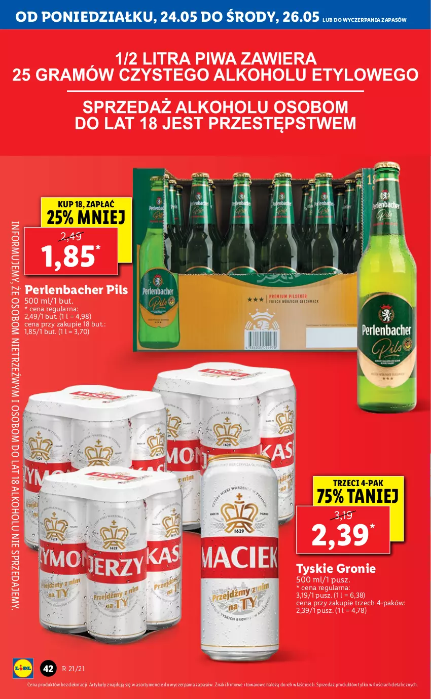 Gazetka promocyjna Lidl - GAZETKA - ważna 24.05 do 26.05.2021 - strona 42 - produkty: NBA, Tyskie