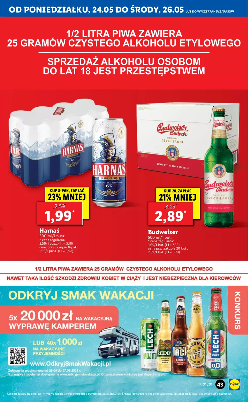 Gazetka promocyjna Lidl - GAZETKA - ważna 24.05 do 26.05.2021 - strona 43 - produkty: Harnaś, Ser