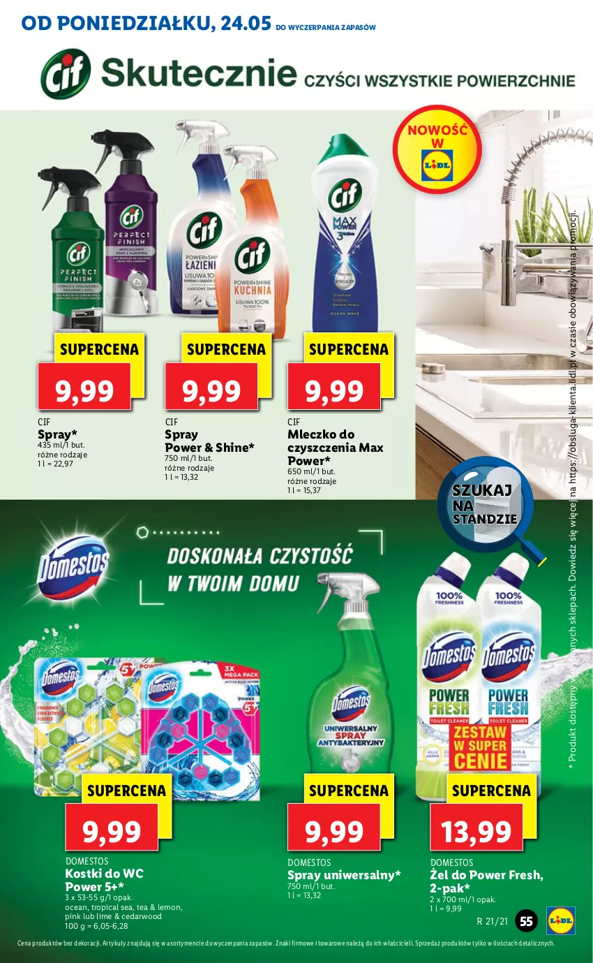 Gazetka promocyjna Lidl - GAZETKA - ważna 24.05 do 26.05.2021 - strona 55 - produkty: Cif, Domestos, Mleczko, Tropical