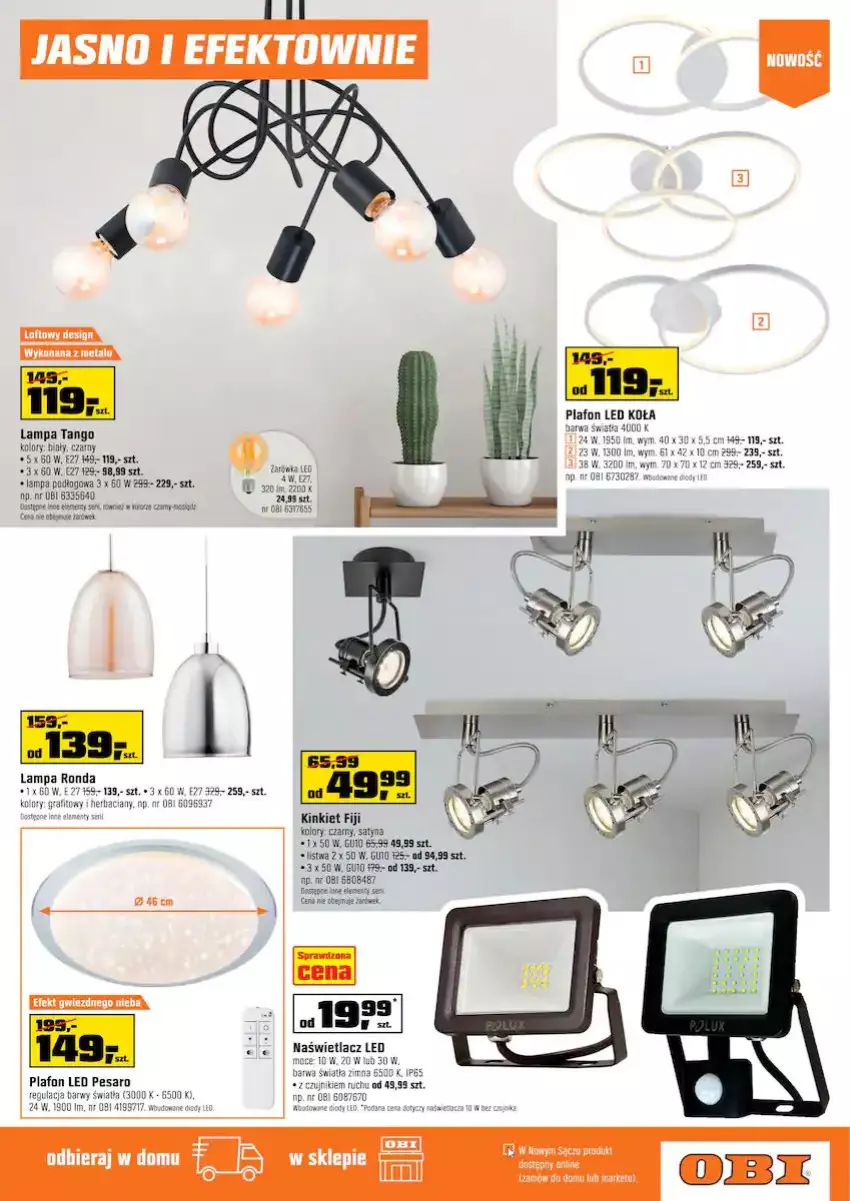 Gazetka promocyjna Obi - Gazetka OBI - ważna 13.10 do 26.10.2021 - strona 9 - produkty: Fa, Lampa, Naświetlacz, Naświetlacz LED, Plafon, Plafon LED
