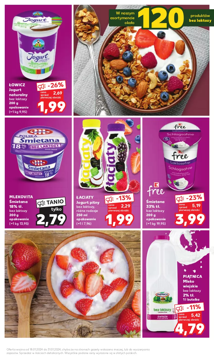 Gazetka promocyjna Kaufland - Kaufland - ważna 18.01 do 31.01.2024 - strona 15 - produkty: Jogurt, Jogurt naturalny, Jogurt pitny, Mleko, Mlekovita, Piątnica