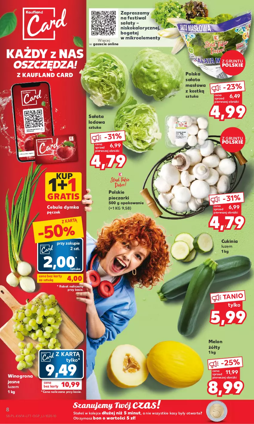 Gazetka promocyjna Kaufland - 5 kwietnia - ważna 05.04 do 12.04.2023 - strona 8 - produkty: Cebula, Gra, Grunt, Masło, Melon, Olej, Piec, Sałat, Sałata lodowa, Sałata masłowa, Wino, Winogrona