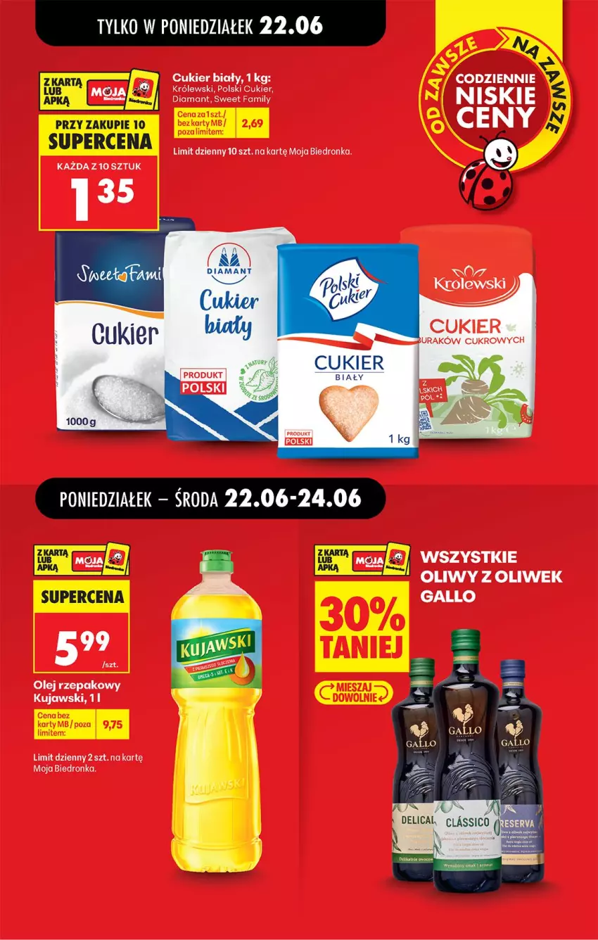 Gazetka promocyjna Biedronka - Od Poniedziałku - ważna 22.06 do 28.06.2026 - strona 13 - produkty: Cukier, Diamant, Fa, Kotek, Królewski, Kujawski, Olej, Olej rzepakowy