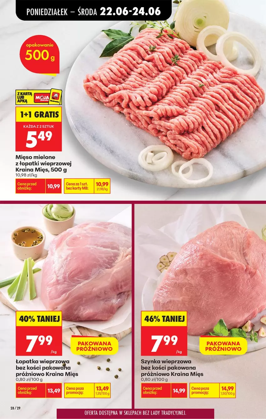 Gazetka promocyjna Biedronka - Od Poniedziałku - ważna 22.06 do 28.06.2026 - strona 38 - produkty: Gra, Mięso, Mięso mielone, Mięso mielone z łopatki wieprzowej, Szynka, Szynka wieprzowa