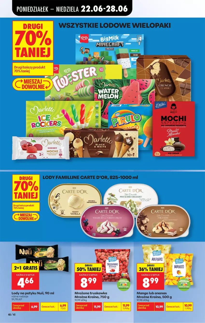Gazetka promocyjna Biedronka - Od Poniedziałku - ważna 22.06 do 28.06.2026 - strona 52 - produkty: Ananas, Lack, LG, Lody, Mango, Truskawki