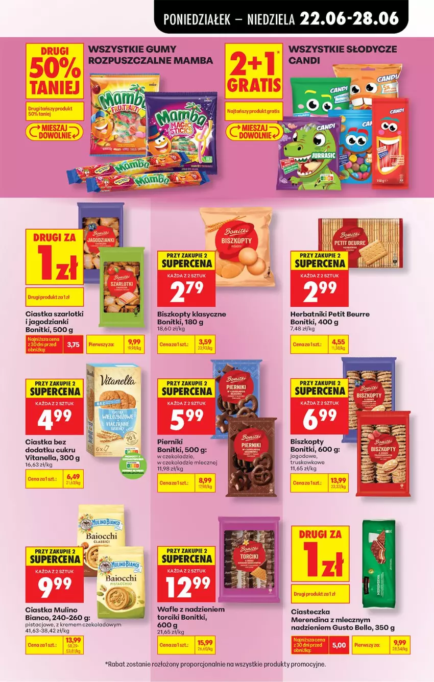 Gazetka promocyjna Biedronka - Od Poniedziałku - ważna 22.06 do 28.06.2026 - strona 67 - produkty: Bell, Biszkopty, Bonitki, Ciastka, Herbatniki, Herbatniki Petit Beurre, Mamba, Piernik, Por, Wafle