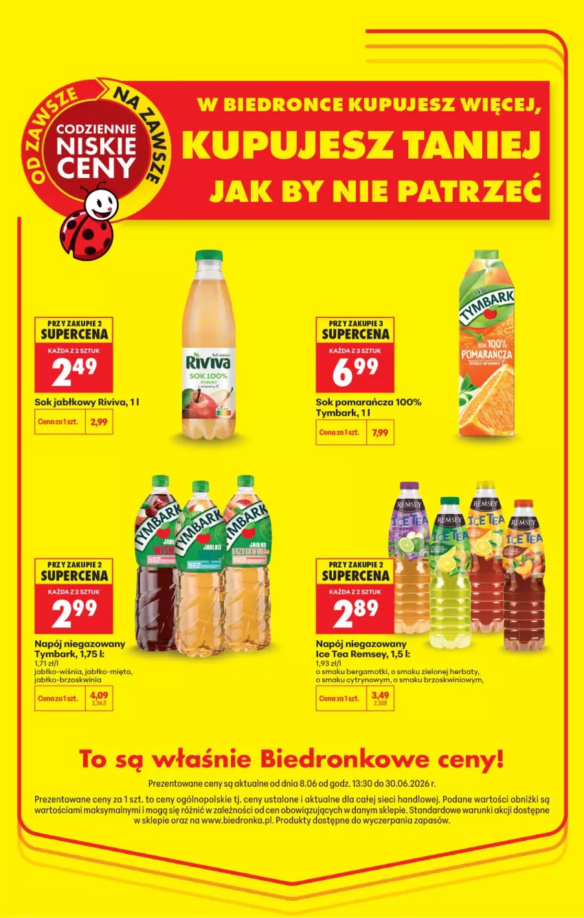 Gazetka promocyjna Biedronka - Od Poniedziałku - ważna 22.06 do 28.06.2026 - strona 74 - produkty: Mięta, Sok, Sok jabłkowy, Tymbark
