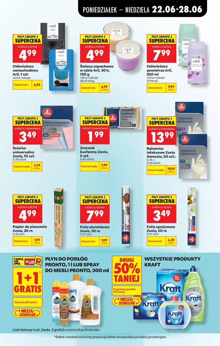 Gazetka promocyjna Biedronka - Od Poniedziałku - ważna 22.06 do 28.06.2026 - strona 91 - produkty: Folia aluminiowa, Gra, Odświeżacz powietrza, Papier, Papier do pieczenia, Piec, Por, Pronto, Rękawice, Rękawice lateksowe
