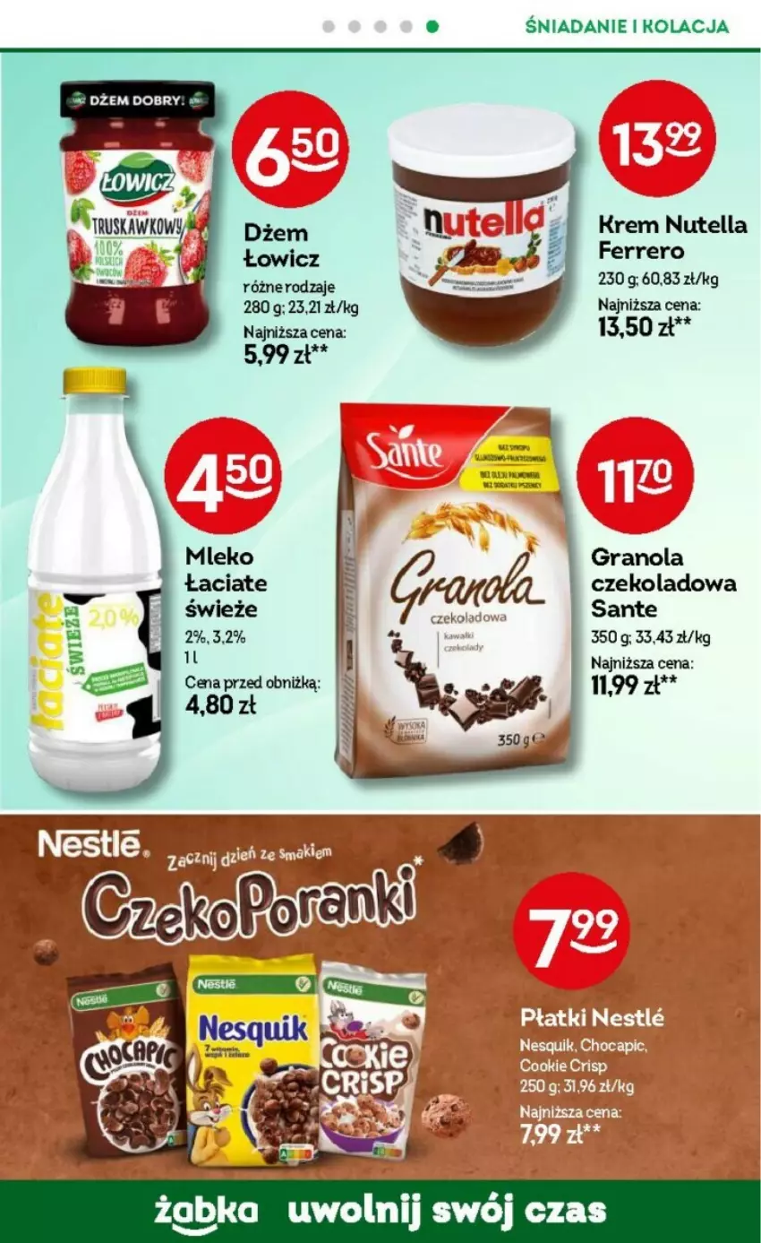 Gazetka promocyjna Żabka - ważna 10.04 do 23.04.2024 - strona 37 - produkty: Dżem, Ferrero, Gra, Granola, Mleko, Nutella, Sante