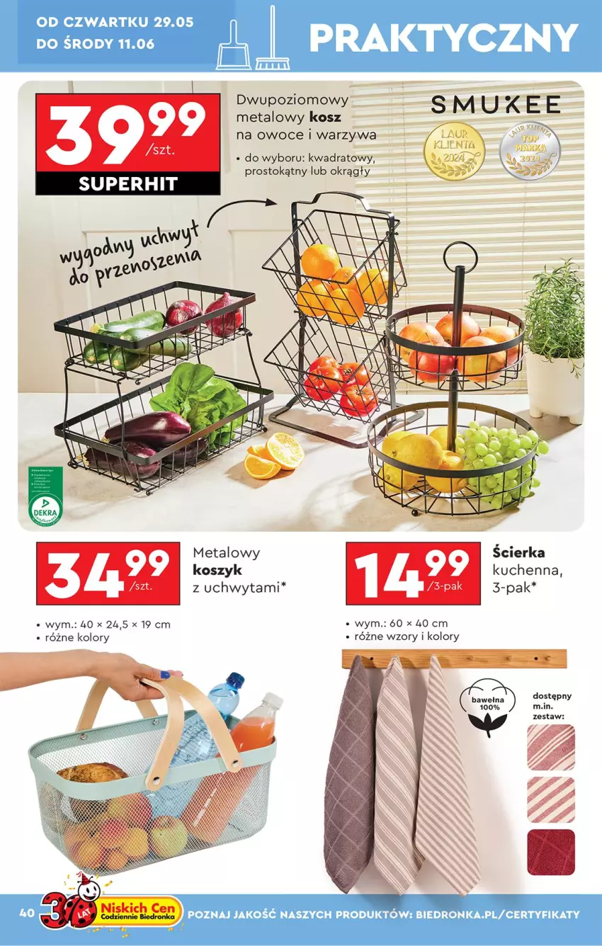 Gazetka promocyjna Biedronka - Okazje Tygodnia - ważna 24.05 do 07.06.2025 - strona 42 - produkty: Kosz, Owoce, Warzywa, Wełna