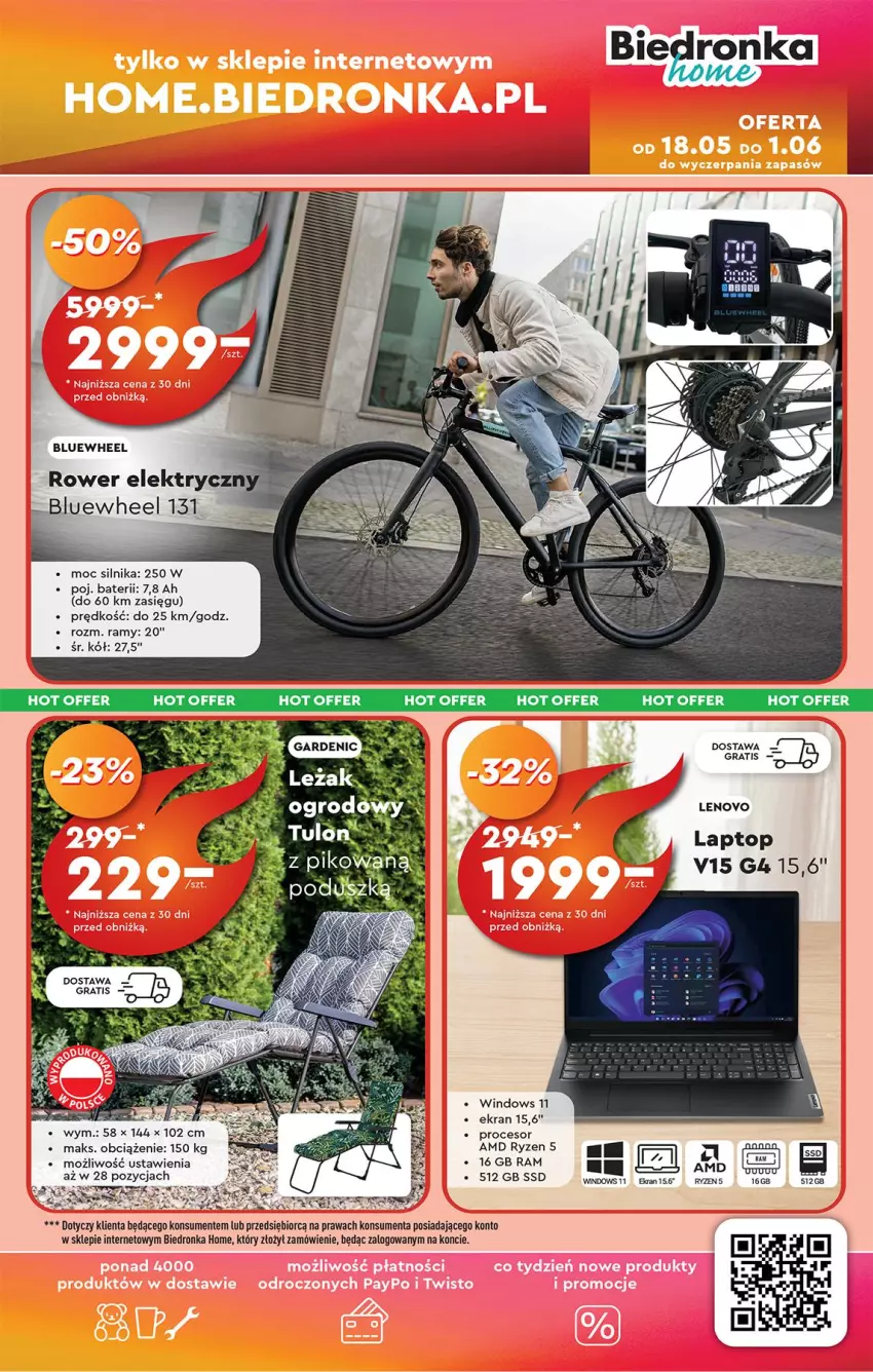 Gazetka promocyjna Biedronka - Okazje Tygodnia - ważna 24.05 do 07.06.2025 - strona 55 - produkty: BIC, Gra, Lenovo, Procesor, Rower, Rower elektryczny, Taca, Top