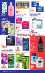 Gazetka promocyjna Super Pharm - Gazetka - Gazetka - ważna od 23.01 do 23.01.2024 - strona 14 - produkty: Philips OneBlade, Ser, Pax, BIC, Philips, Tampony, Fusion, Szynka, Tampax, Always, Podpaski, Carefree, Gillette, Maszynka, Maszynka do golenia, Wkładki, O.B., Always Ultra, Nivea