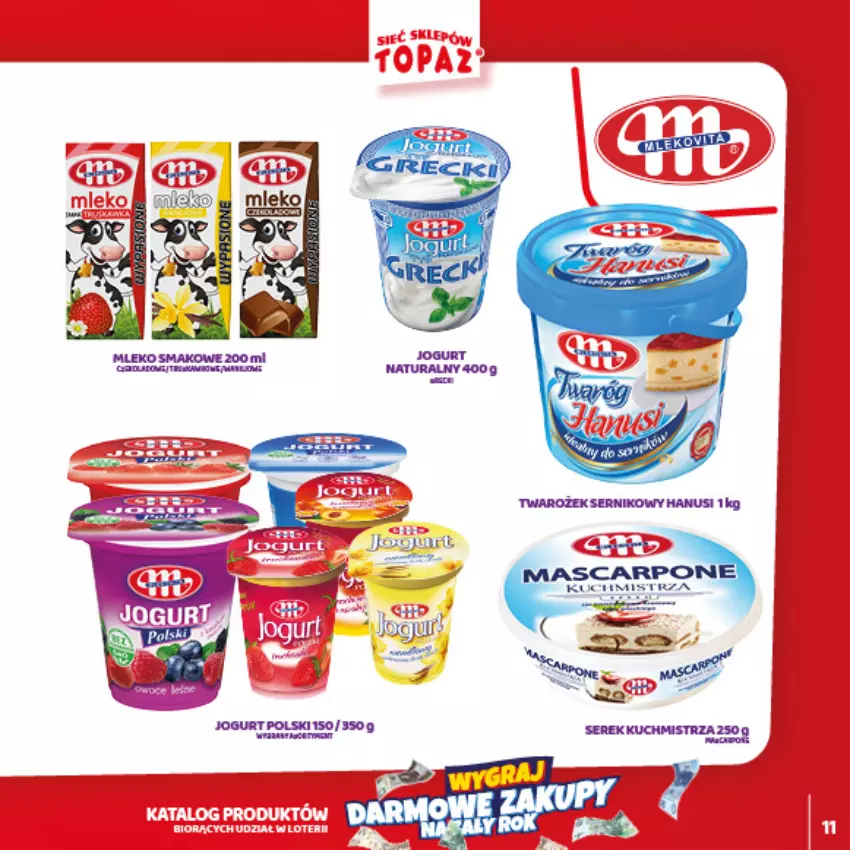 Gazetka promocyjna Topaz - Gazetka - ważna 01.02 do 28.03.2021 - strona 11 - produkty: Jogurt, Jogurt naturalny, Mleko, Ser, Serek