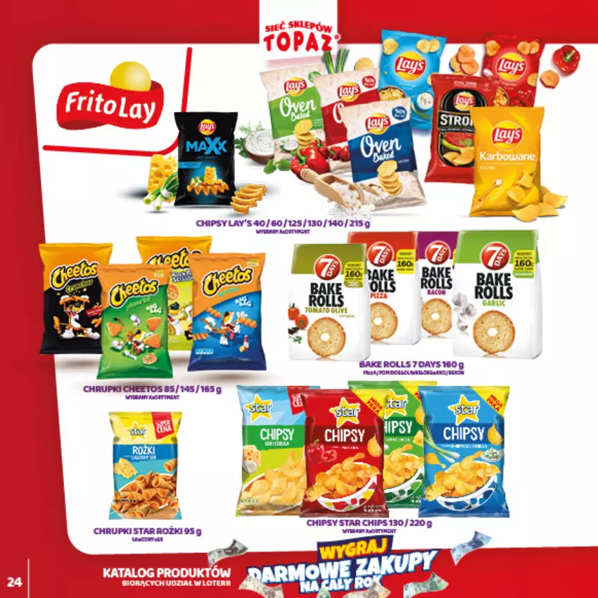 Gazetka promocyjna Topaz - Gazetka - ważna 01.02 do 28.03.2021 - strona 24 - produkty: 7 Days, Cheetos, Chrupki, Fa