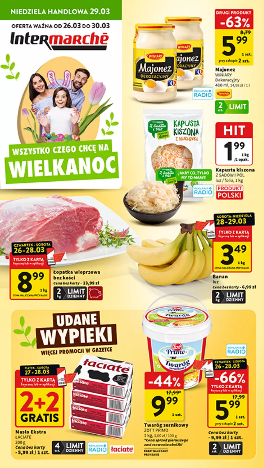 Gazetka promocyjna Intermarche - Gazetka promocyjna - ważna 26.03 do 30.03.2026 - strona 1 - produkty: Fa, Majonez, Twaróg, Winiary
