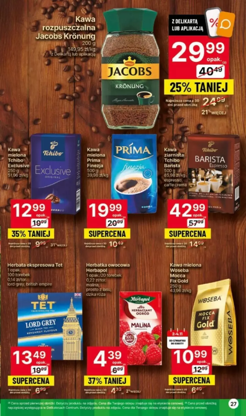 Gazetka promocyjna Delikatesy Centrum - ważna 02.11 do 08.11.2023 - strona 20 - produkty: Brit, Dzika róża, Jacobs, Kawa, Kawa rozpuszczalna, LG, Mocca Fix Gold, Róża, Tchibo, Tchibo Barista, Woseba