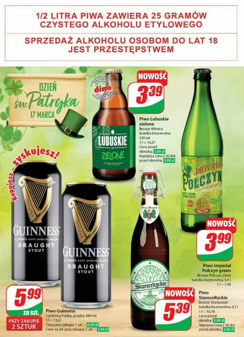 Gazetka promocyjna Dino - ważna 13.03 do 19.03.2024 - strona 39 - produkty: Carlsberg, Gin, Gra, Piwa, Piwo