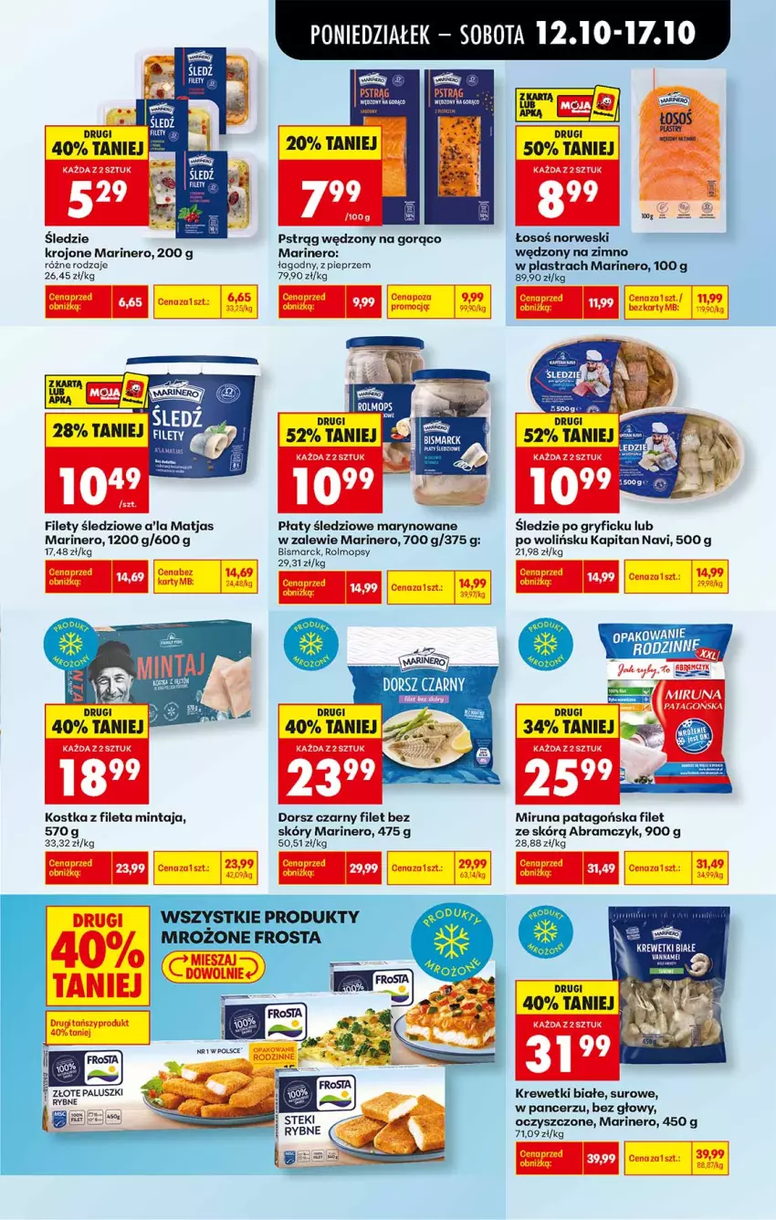 Gazetka promocyjna Biedronka - Od Poniedziałku - ważna 12.10 do 17.10.2026 - strona 33 - produkty: Dorsz, Gry, Krewetki, Matjas, Mintaj, Miruna, Mop, Pieprz, Płaty śledziowe, Pstrąg, Pstrąg wędzony, Tago