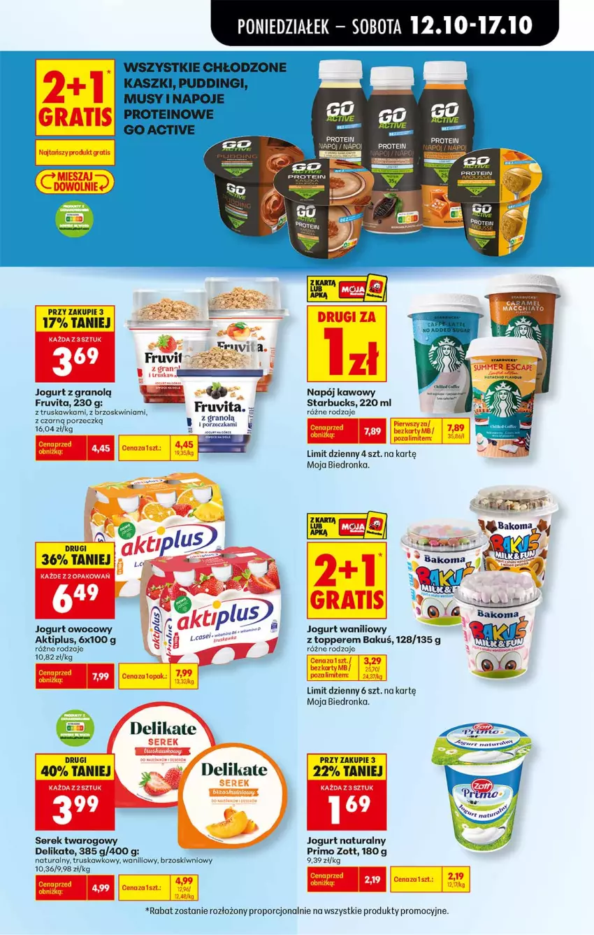 Gazetka promocyjna Biedronka - Od Poniedziałku - ważna 12.10 do 17.10.2026 - strona 39 - produkty: Aktiplus, Gra, Jogurt, Jogurt naturalny, Jogurt owocowy, Napój, Por, Ser, Serek, Serek twarogowy, Top, Zott