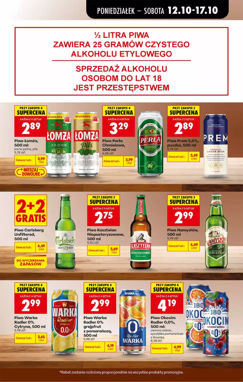 Gazetka promocyjna Biedronka - Od Poniedziałku - ważna 12.10 do 17.10.2026 - strona 53 - produkty: Carlsberg, Fa, Grejpfrut, Kasztelan, Koc, Okocim, Piwo, Por, Radler, Warka