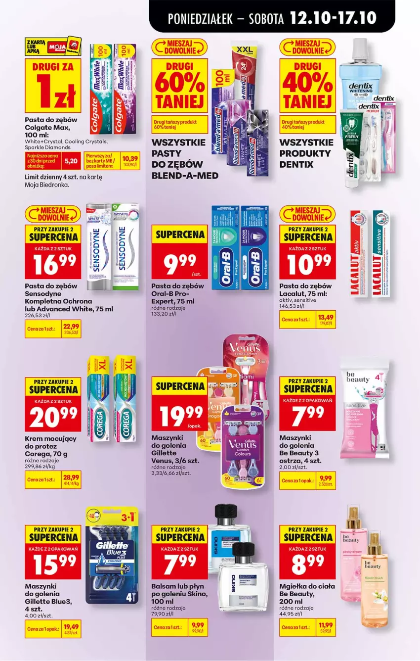 Gazetka promocyjna Biedronka - Od Poniedziałku - ważna 12.10 do 17.10.2026 - strona 55 - produkty: Be Be, Blend-a-Med, Colgate, Corega, Gillette, Inka, Lacalut, LG, Moto e, Nuty, Pasta do zębów, Sensodyne, Venus